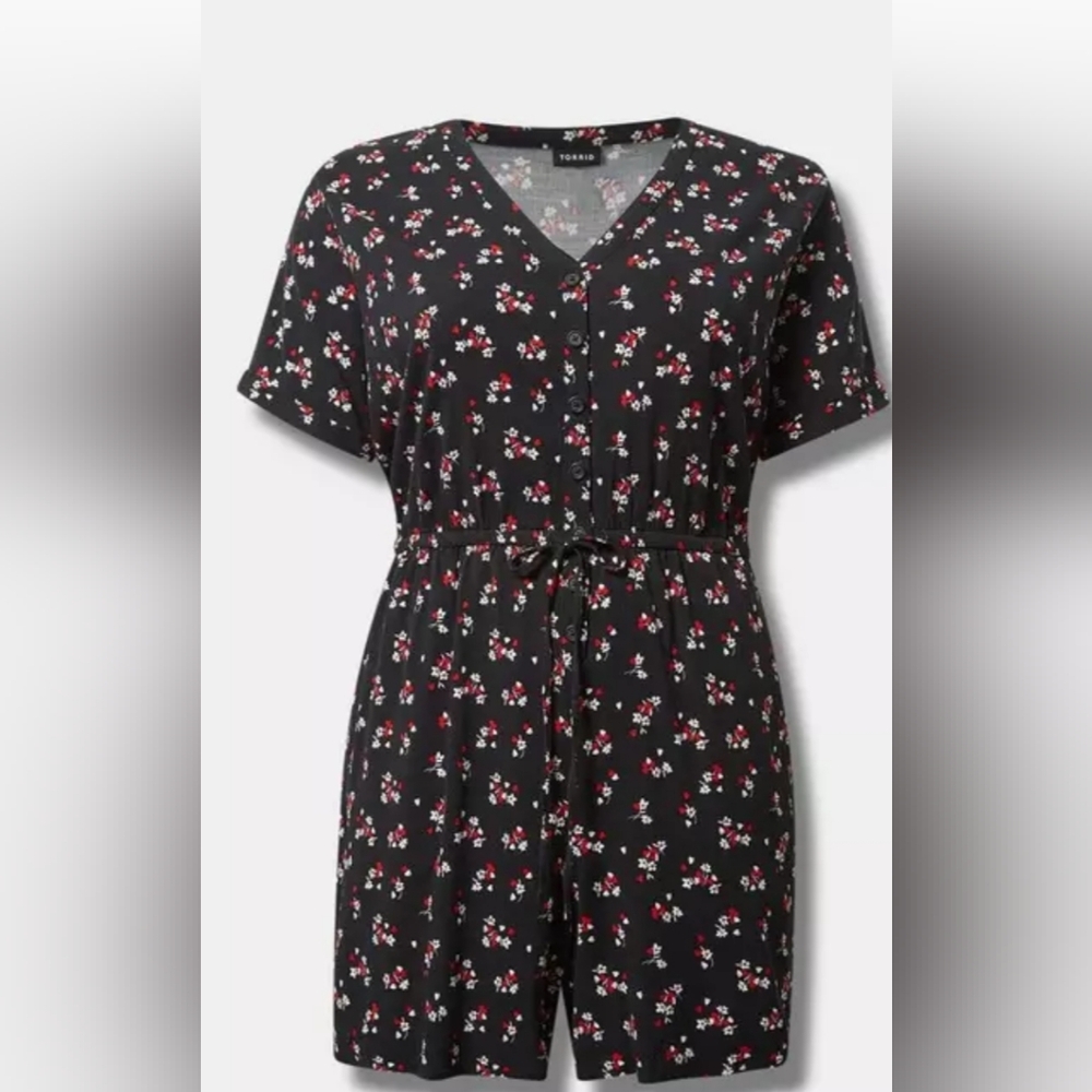 Torrid Floral Shorts Romper 4x/26 - Picture 4 of 15